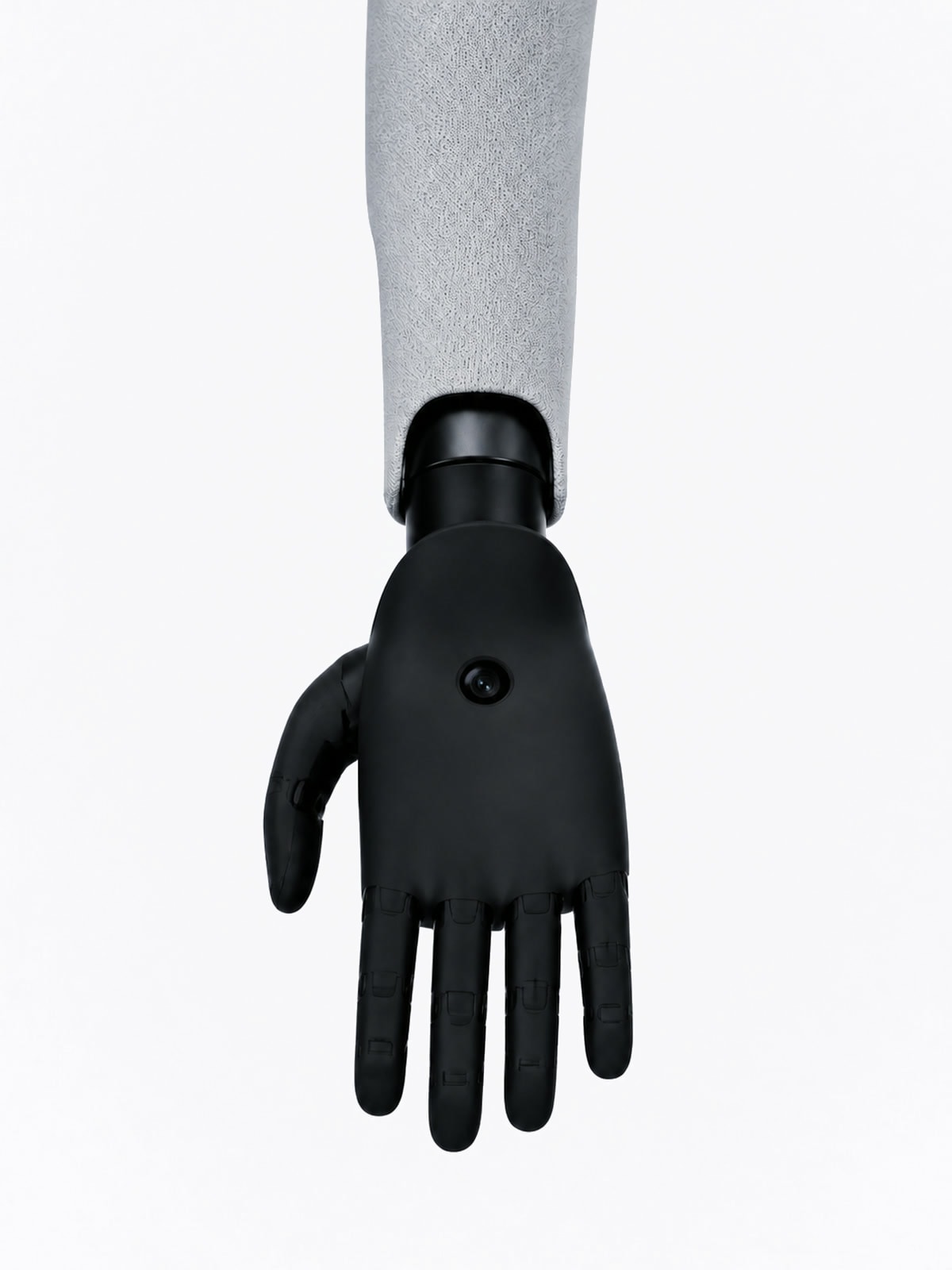 Nahaufnahme einer Hand von Figure 03 mit schwarzen Fingergliedern